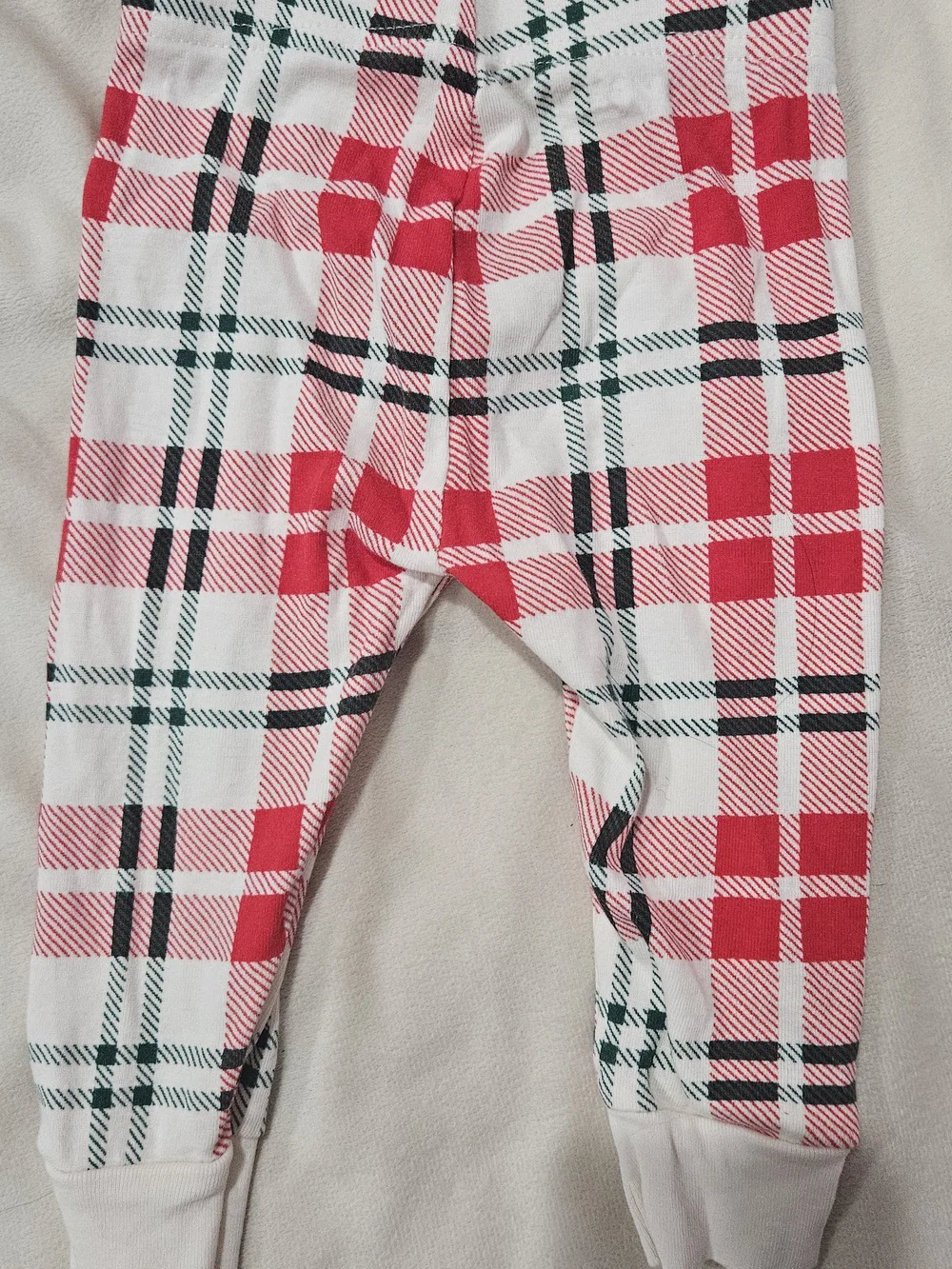 Old Navy Baby Christmas Plaid Pants, White, Red, Green - 12-18 Months